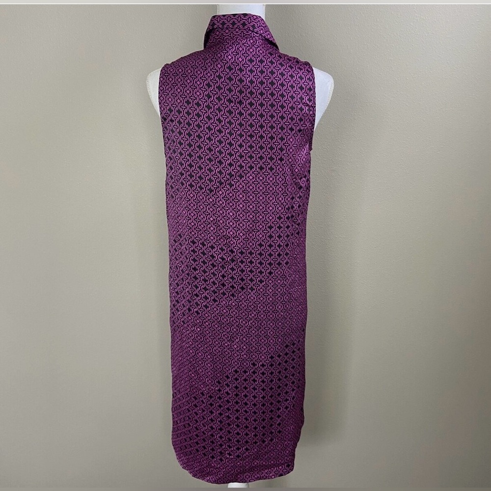 The Limited purple/navy geometric print, sleeveless dress, size small - Picture 4 of 7